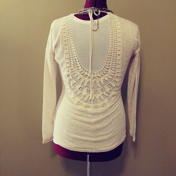 Studio Y Tops - CROCHET OPEN BACK TOP WITH TIE